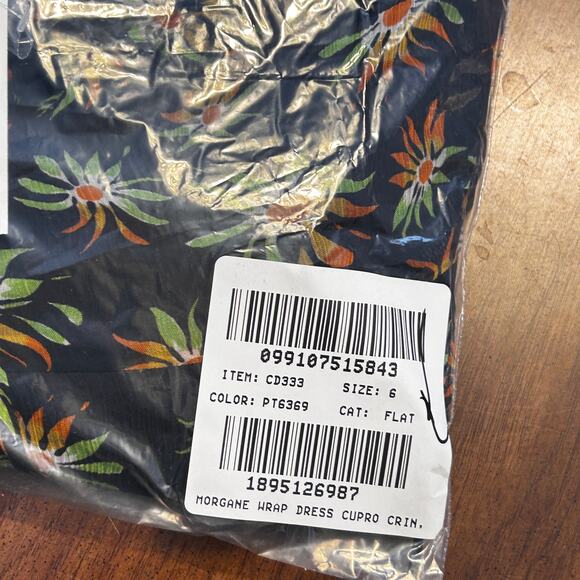 J Crew Flutter Wrap Dress 6 Sunburst Floral NWT Midi Ruffle Boho Western 90s - Picture 4 of 4